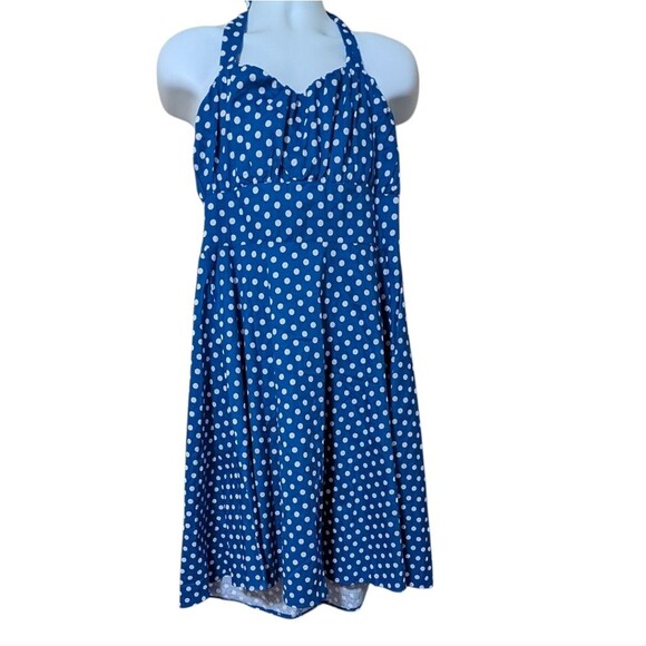 MIXINNI Dresses & Skirts - NWT MIXINNI Polka Dot Smocked Accent Halter Dress retro Marilyn rockabilly XL
